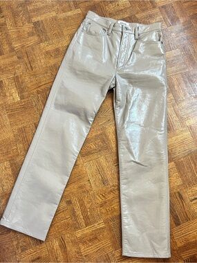 Agolde Beige Leather Pants